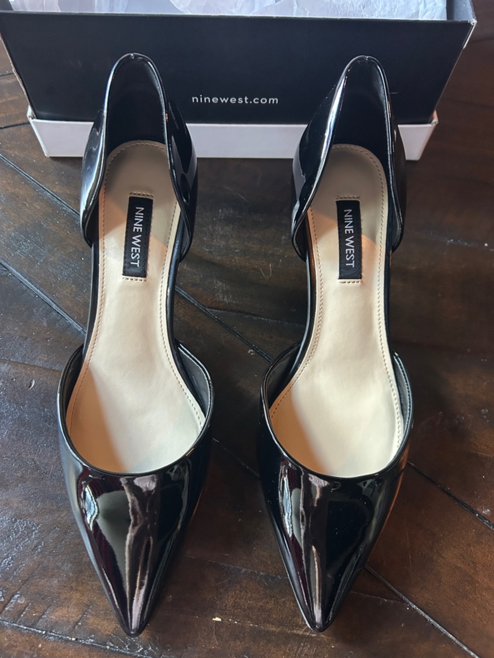 Nine West Black Patent Leather Pointy Toe Pumps - NIB